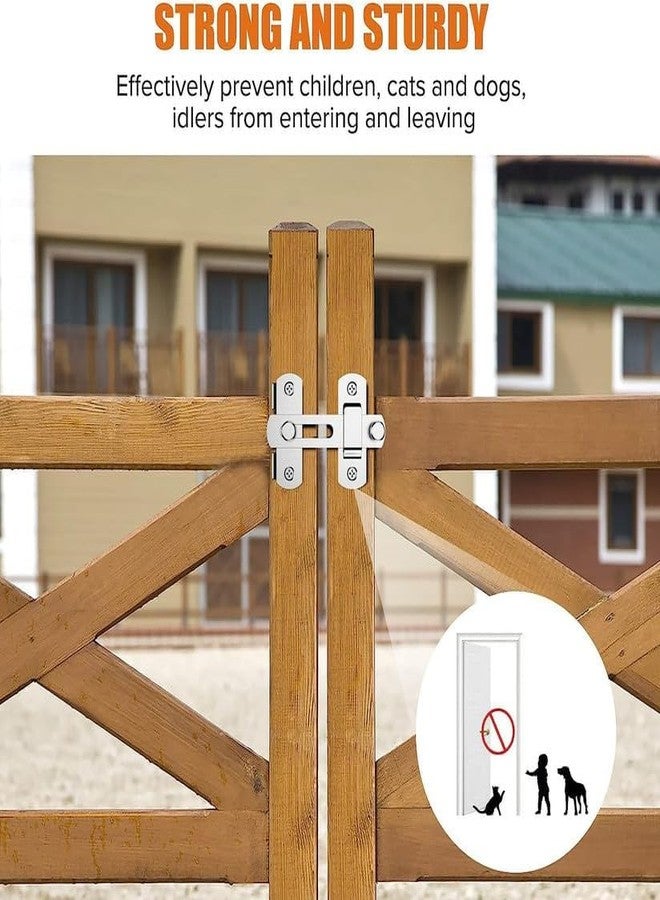 Mokvee Stainless Steel Door Bolt Lock | Heavy Duty Flip Latch for Sliding Barn Doors, Gates, Bathrooms, Garage, Outdoor Garden - Latch Lock Hardware | Windows | Cabinets (Door Latch Lock) - Image 5